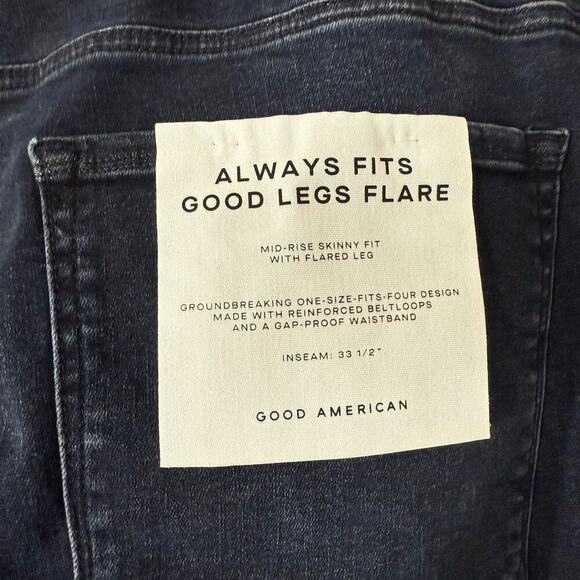 NWT Good American Always Fits Good Legs Flare Jeans, 28-32 Plus - Picture 5 of 6